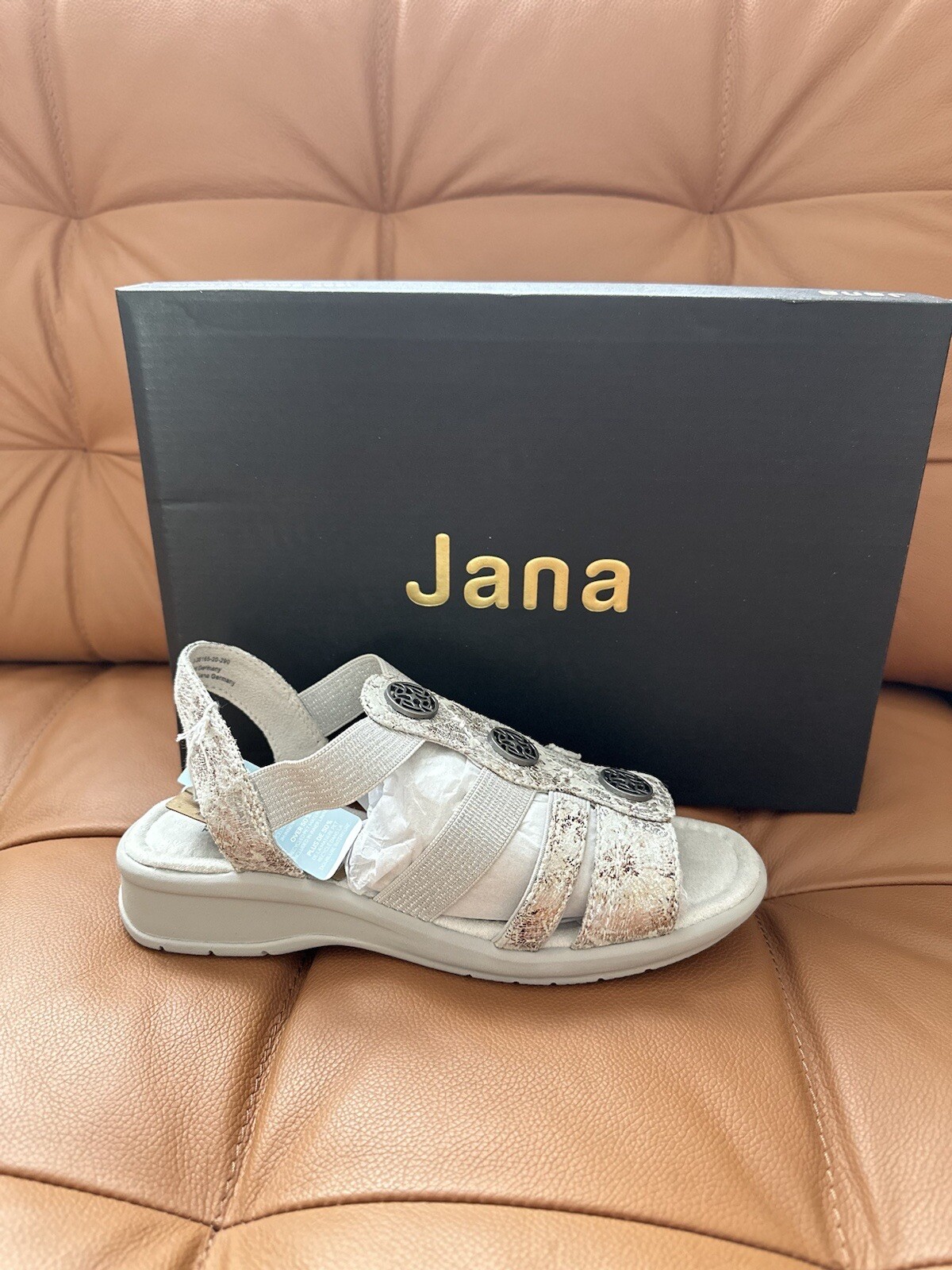 Sandalia de verano para mujer Jana gris flor Reino Unido 5