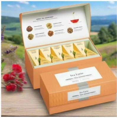 TEA FORTE, ''Herbal'' Tea Tasting Assortment, Presentation Box of 20 Tea Infusers
