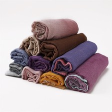 Muslim Women Gradient Wrinkle Shawls Headscarf Pleated Scarves Turban Soft Hijab