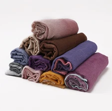 Muslim Women Gradient Wrinkle Shawls Headscarf Pleated Scarves Turban Soft Hijab