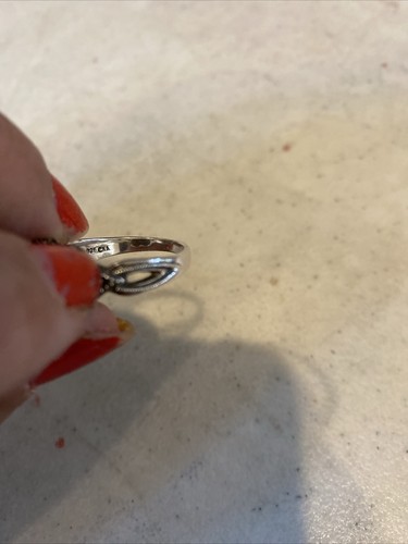 Anello Estate in argento sterling firmato CNA ametista e filigrana di diamanti - Foto 4 di 4
