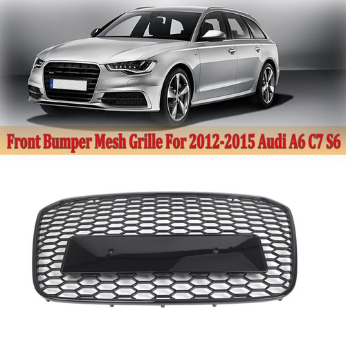 RS Style Honeycomb Mesh Front Bumper Radiator Grille For Audi A6 C7 S6 2012-2015 - Picture 11 of 12