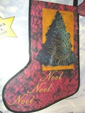  80355 CANDAMAR, "Florentine NOEL Stocking" Embroidery on FELT, 18", 4 Available