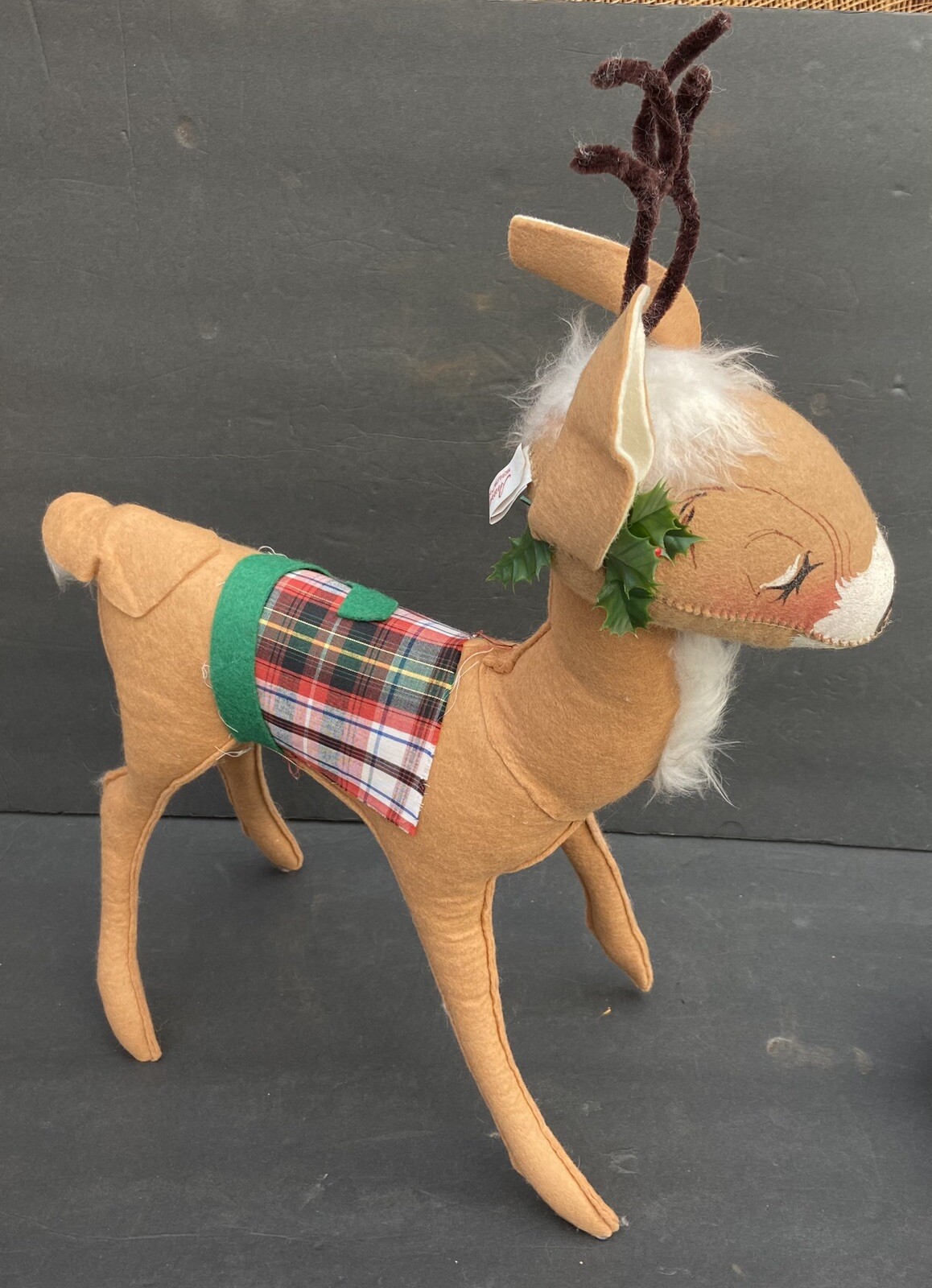 Vintage ANNALEE Christmas Large Reindeer  1970 20” x 14”