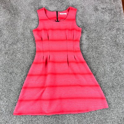 Miami Francesca's Sz L Coral Tangerine Textured Sleeveless Fit & Flare Dress