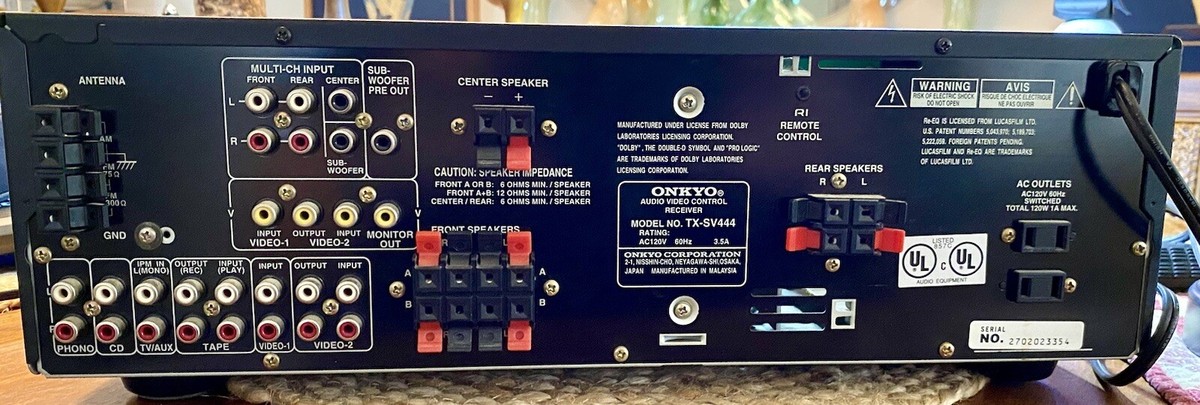 Onkyo TX-SV444 Audio Video Control Receiver - - No remote | eBay