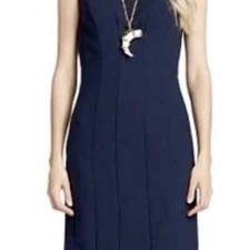NWT Tory Burch Vivian Navy Blue Shift Dress Womens Size 0