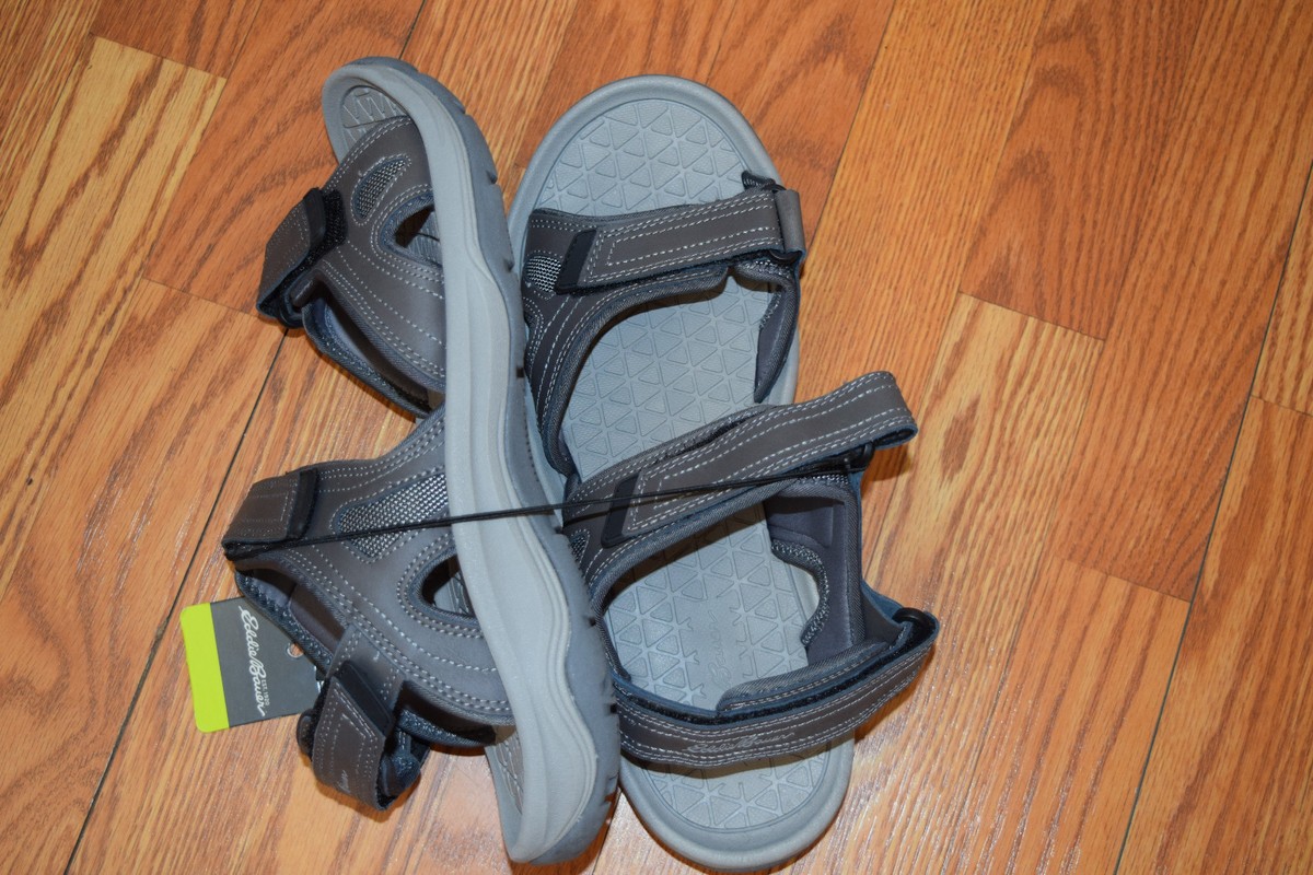 NEW Mens EDDIE BAUER Gray Hank Genuine Leather Strapped 
