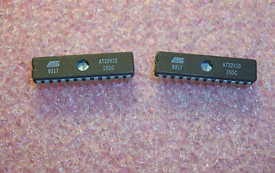 QTY (10) AT22V10-15DC ATMEL 24 PIN CERAMIC DIP PROGRAMMABLE LOGIC  REFURBISHED