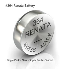  364 Renata Watch Battery SR616SW Silver Oxide New, Super-Fresh, Ships Free 