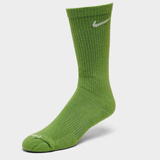 2 PAIR NIKE EVERYDAY PLUS Performance Cushion Crew Socks GREEN YOUTH 5Y - 7Y