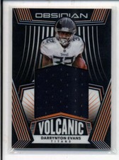 DARRYNTON EVANS 2020 OBSIDIAN ELECTIRC ETCH ORANGE VOLCANIC JERSEY #/75 BA7542