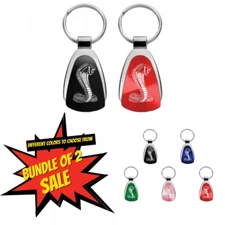 Bundle of 2 Sale! Ford Mustang Cobra Teardrop Key Chain Fob Officially Licensed