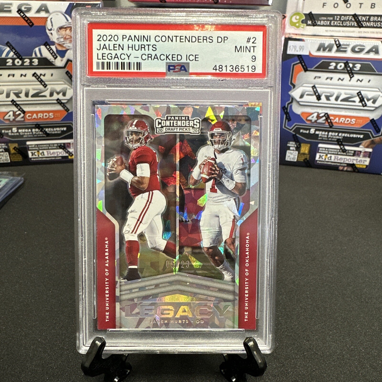 Jalen Hurts Panini Contenders Draft Picks Legacy #2 Cracked Ice