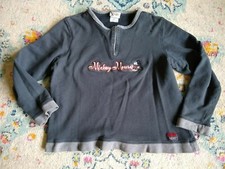 Vtg Walt Disney World Quarter Zip Sweatshirt Mickey Mouse Since 1928 Size L