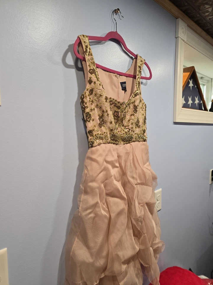 Vestido MARCHESA NOTTE Corpiño con Cuentas Cóctel/Promoción/Formal Talla 8 Foto 4 de 4