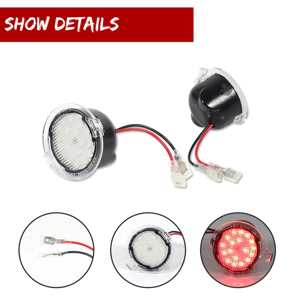 Luz de charco de espejo lateral LED roja para Ford F-150 Explorer Expedition Edge Taurus Foto 3 de 4
