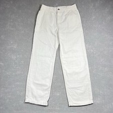 Free People Beige Boyfriend Relaxed Cuffed Button Fly Cropped Twill Pants SZ 25