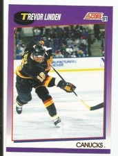 TREVOR LINDEN 1991-92 SCORE CARD NM-MT CONDITION