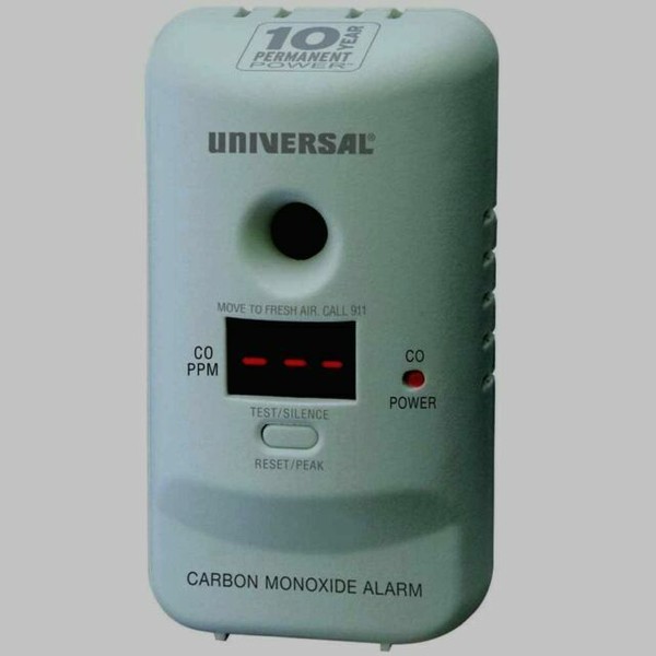 UNIVERSAL Carbon Monoxide Alarm Digital 10Year Permanent Power