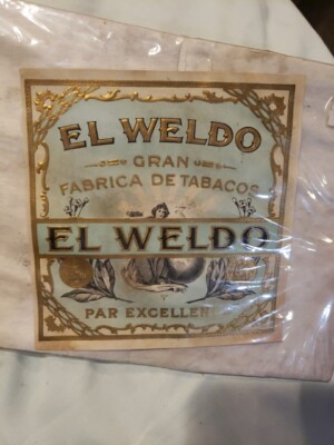 Antique cigar box label, Outer, El Weldo