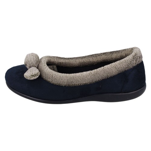 Ladies RoseBank Slippers Lucy Navy With Memory Foam Insole - Picture 8 of 10