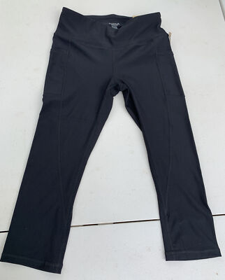 Reebok Black Skinny Hi Rise Capri Workout Moistwick Leggings Small #152 