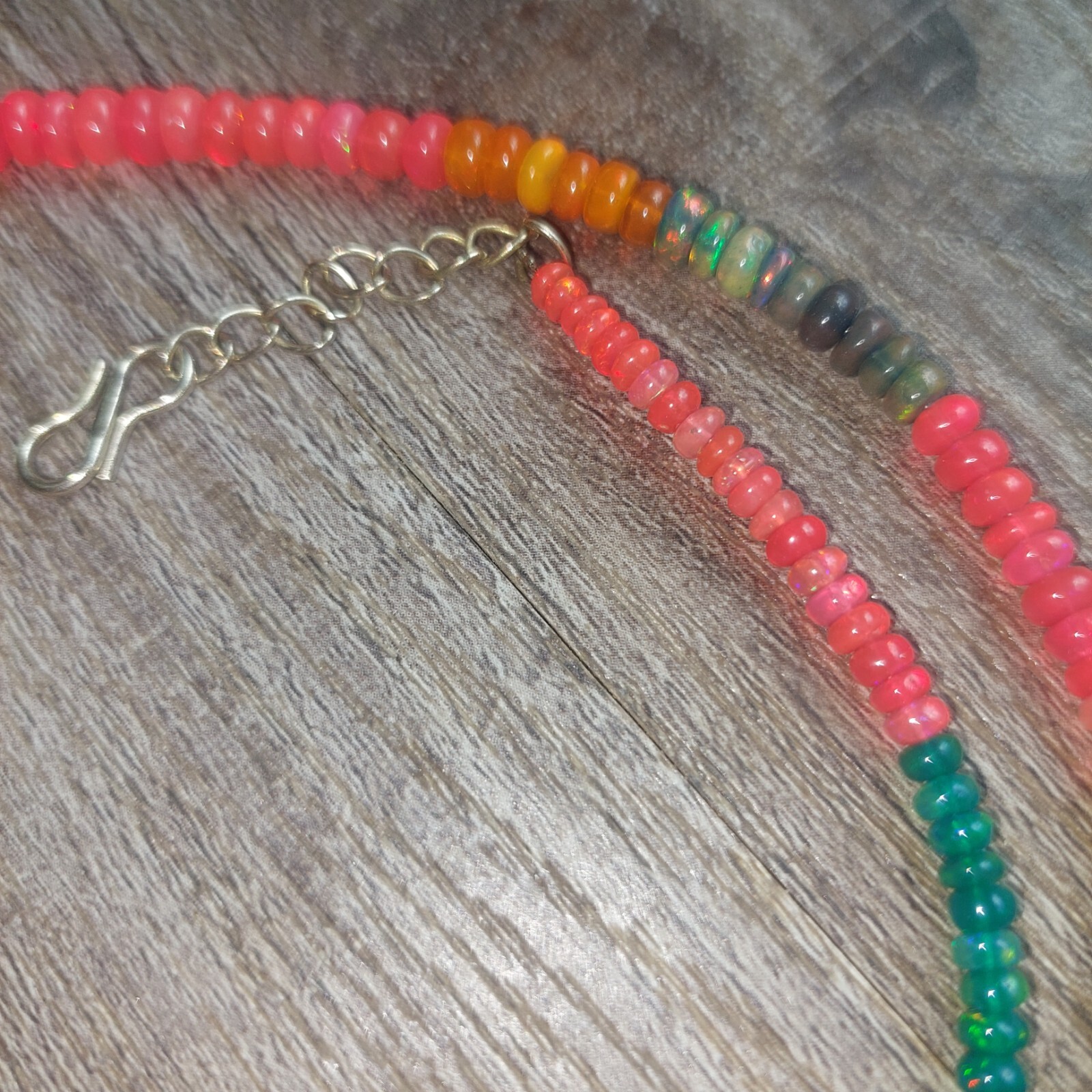 Multi-colored beaded Opal Necklace - image 17