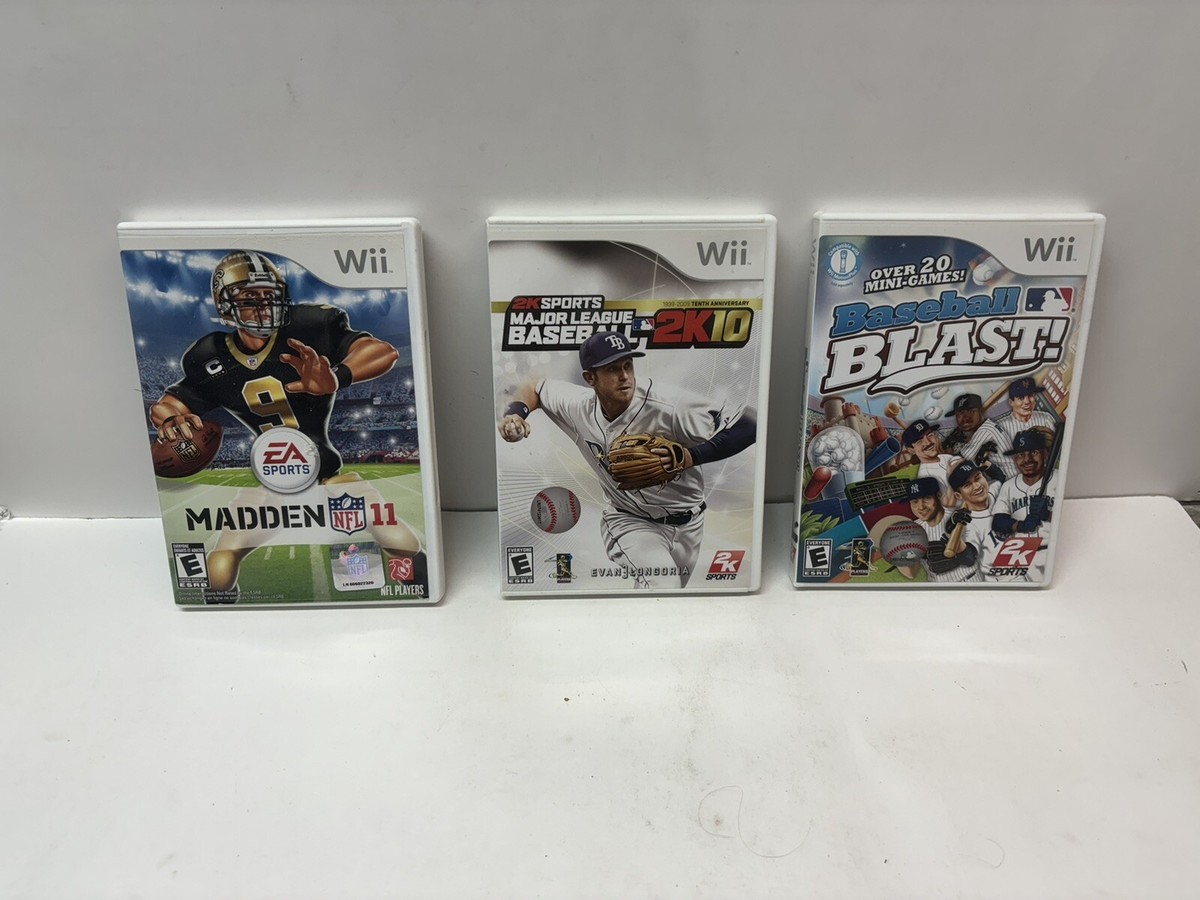 Wii Madden 11,2k10,& Baseball Blast