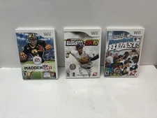 Wii  Lot. Madden 11,2k10,& Baseball Blast