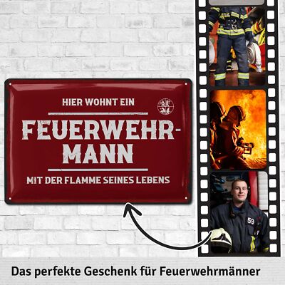Blechschild Feuerwehr Mit Spruch – 20x30 Cm, Retro-Design, Für Garage, Wache Oder Kinderzimmer