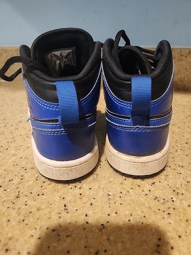 Nike Boys Jordan 1 Mid Hyper 640734-077 Blue Basketball Shoes Sneakers Sz 1.5Y - Picture 4 of 6