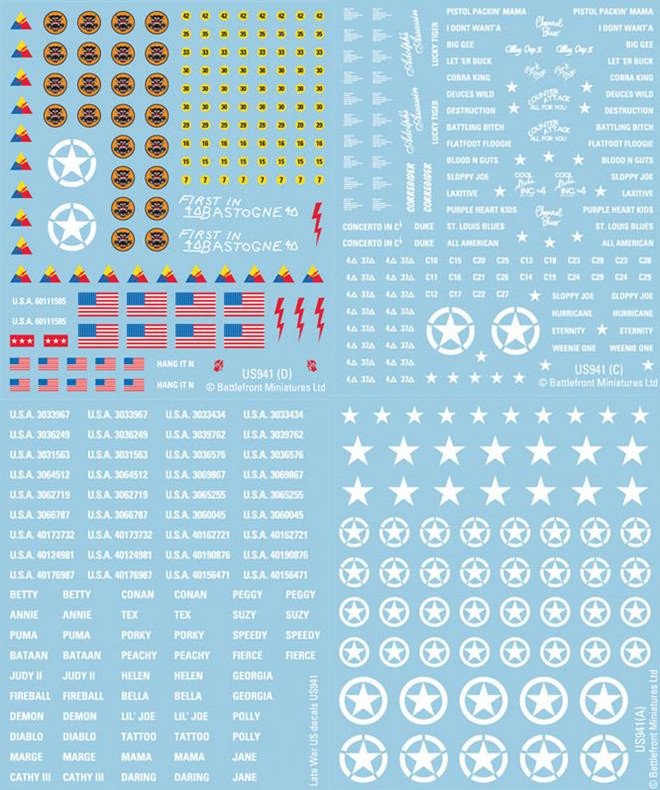American Decals Late War Flames of War NEW