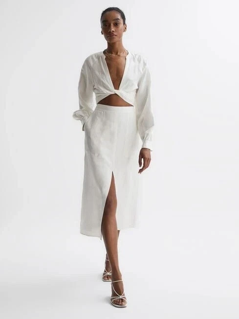 REISS Womens Axelle Linen Skirt in White Size 4 RRP £158 - BNWT - SOLD OUT!
Opens in a new window or