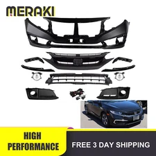 Complete Front Bumper Cover Kit with Fog Light For 2019-2021 Honda Civic Sedan
