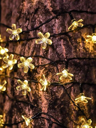 Outdoor Solar Flower String Lights 50LED Fairy Light Christmas Garden Decoration - Picture 21 of 57