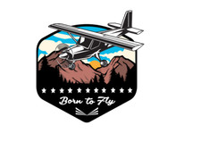 Cessna Sportflugzeug mit Natur Aufkleber/Wandtattoo-Sticker mit Wunschtext/Name