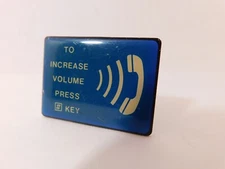 1 - Scarce Original Used Informational Single Slot Payphone SIGN Blue & Tan