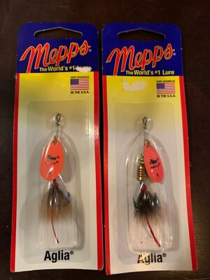 FISHING BAIT/LURES Spinner 1/8oz. Aglia Lot x2 Mepps B1ST HO-BR NEW!
