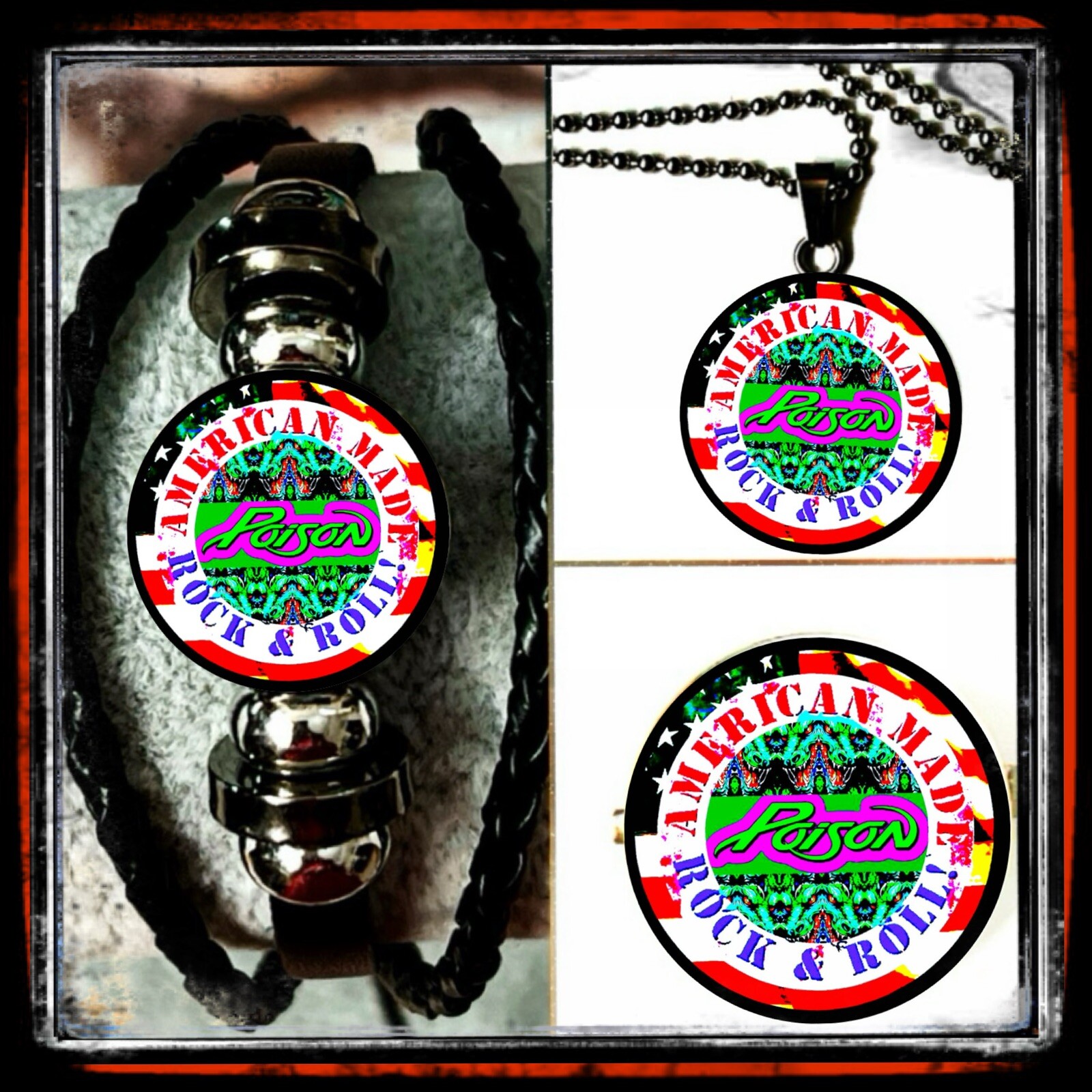 POISON Set: American-Made Bracelet, Necklace & Pin Jewelry Trio