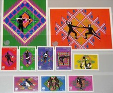 BHUTAN 1989 1078-85 A Block 163-64 A 655-664 Olympics Seoul Soccer Running **
