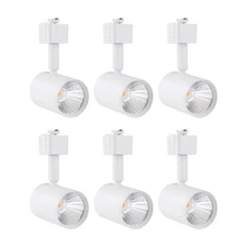 6 Pack LED Track Lighting Heads Compatible with Single Circuit J Type 3000K W