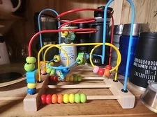  Bead Maze Toy for Toddlers Wooden Colorful Abacus Roller Coaster Educational 