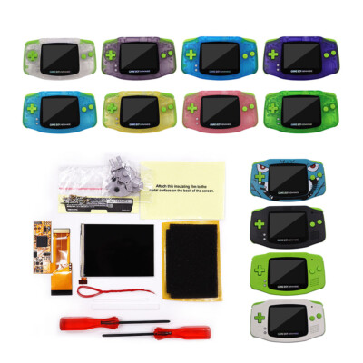 GBA 10 Levels Brightness V2 IPS Backlight LCD Mod& Pre-Cut shell w/Green Button