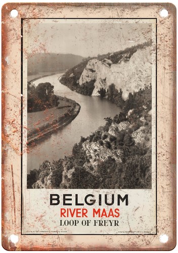 Póster de viaje vintage Bélgica River Maas aspecto retro letrero T911 - Imagen 1 de 2
