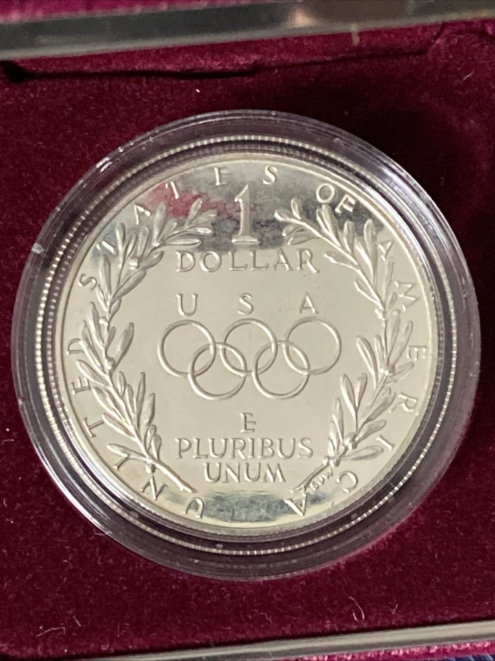 1988-S Olympic Proof Silver $1 Coin with Box and COA US Mint 90% Silver - Image 4 of 4