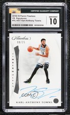 2018 Panini Flawless VS Signatures Left 8/25 Karl-Anthony Towns CGC 10 Auto 3d3