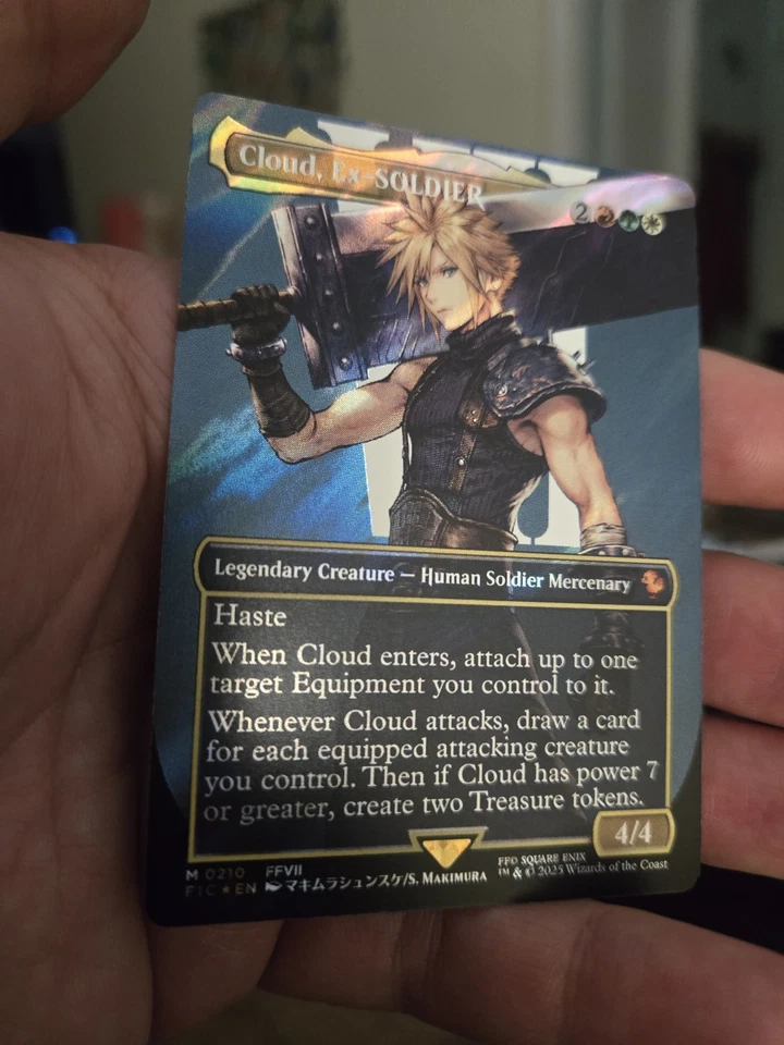 Cloud, Ex-SOLDIER (Borderless) (Surge Foil) Mythic #210 MTG - Image 2 of 4