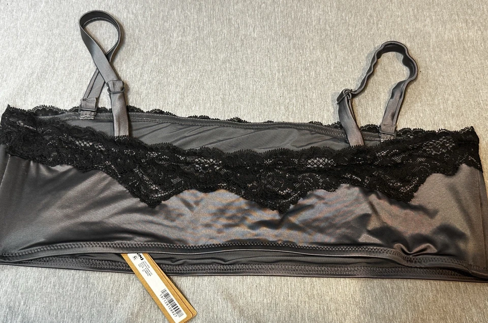 NUEVO SKIMS Top de Bikini Bandeau de Encaje para Nadar Talla Grande BT-BAN-4830 Gunmetal Foto 2 de 4