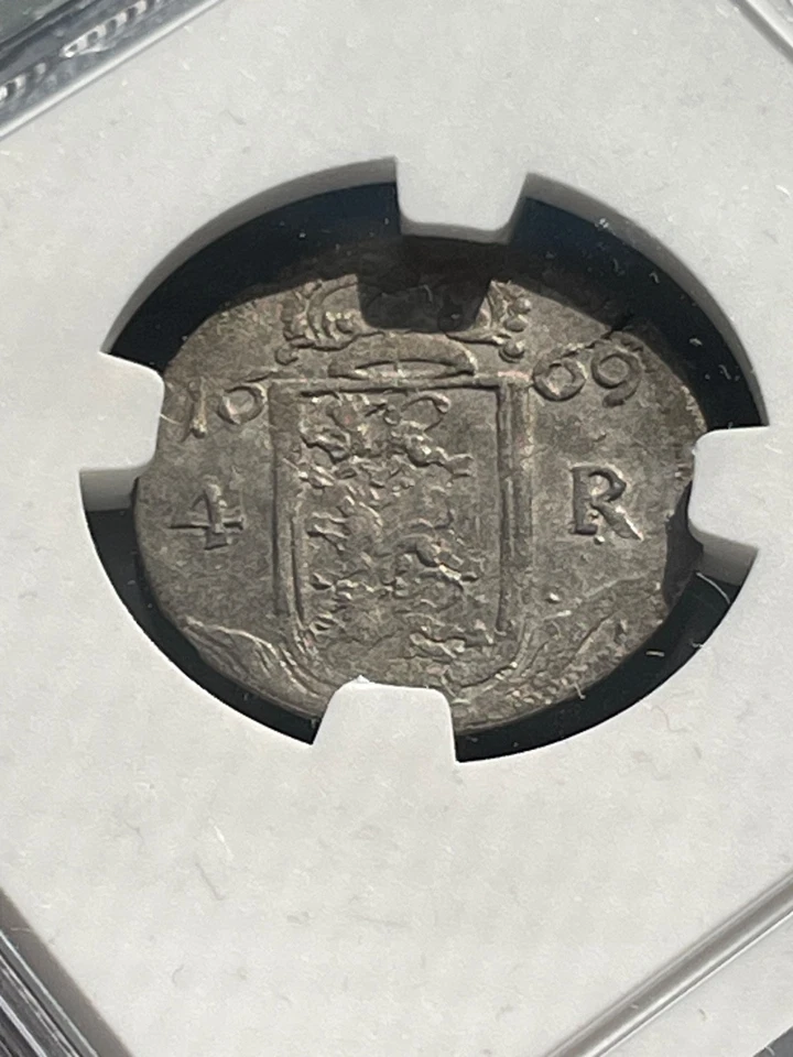 SWEDEN  1669 Silver 4 Ore NGC AU Details Cleaned RARE - Image 2 of 4